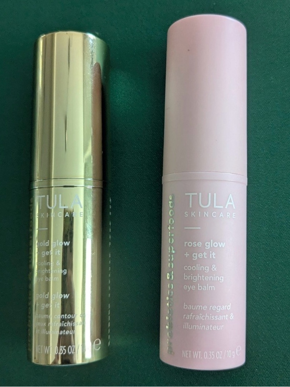 Tula Gold Glow + Get It Cooling/ Brightening Eye Balm + Rose Gold New w/out box! - Picture 2 of 10